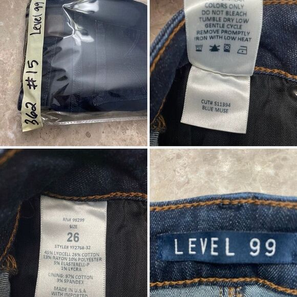 Anthropologie Level 99 womens flare jeans sz 26 mid rise dark wash soft stretch - Picture 11 of 12